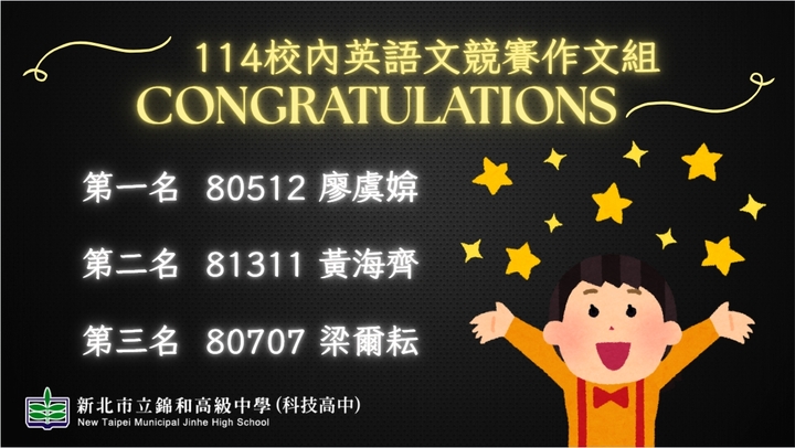 ✨114學年度國中部英語文競賽得獎名單✨圖片