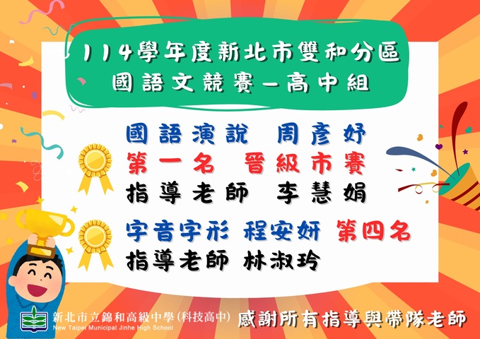 114學年度新北市雙和分區國語文競賽-高中組圖片